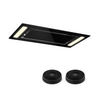 Klarstein Hotte aspirante Remy 90 cm sans évacuation 620 m³/h Télécommande Noir Mattalic