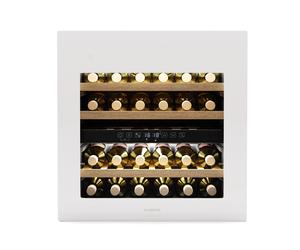 Klarstein Rhone 59cm 36 Bouteilles Cave à Vin 2 Zones Encastrable Blanc G