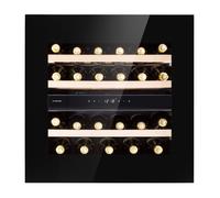 Klarstein Rhone 60cm 25 Bouteilles Cave à Vin Encastrable 2 Zones Noir G