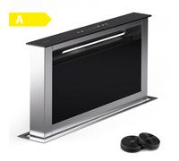 Klarstein Hotte aspirante descendante Eco 60 cm 576 m³-h Éclairage LED Silencieuse Noir et Argent