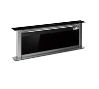 Klarstein Royal Flush Eco 90 Downdraft 90 cm hotte de table escamotable Classe d'efficacité énergétique A+ Noir - hottes (90 cm) - Hottes de cuisson (576 m³/h, panneau de commande tactile, bande LED)