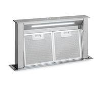 Klarstein Royal Flush Eco Hotte 60 cm - escamotable, 604 m³/h, Touch-To-Slide, LED, efficacité énergétique acier inox/verre, recyclage/évacuation de l'air