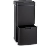 Royal Trash Matte black Poubelle à capteur 72 L acier inoxydable noir mat