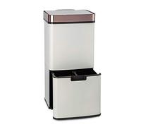 KLARSTEIN Royal Trash poubelle à capteur, 72 L en 4 compartiments, déchets résiduels & recyclables : 43 & 2 x 12,5 L, bac à bio avec couvercle : 4 L, ouverture et fermeture automatiques, or rose