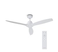 Klarstein Santa Elena Ventilateur de Plafond - 132 cm, Pales en Bois, Télécommande, 6 Vitesses, Silencieux 45 dB, Modes Été & Hiver, Minuterie 8 h, 9060 m³/h