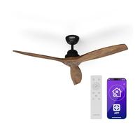 Klarstein Ventilateur de plafond Santa Elena Smart 132 cm 40 W, Noyer, 6 vitesses