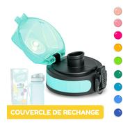 schmatzfatz Bouchon de Remplacement pour Gourde Sport, Couvercle d'Ouverture pour Bouteille d'Eau, Gourdes Adulte, Homme, Femme et Enfant, Gourde Sans BPA, Water Bottle Etanche, Anti Fuite, Turquoise