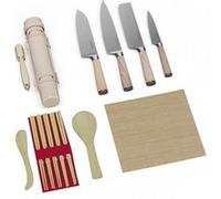 Klarstein Shibui Set de couteaux à sushi 15 pièces Couteaux de cuisine 4 couteaux Beige G