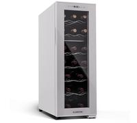 KLARSTEIN Shiraz Cave à Vin Blanc - 18 Bouteilles, 2 Zones | Réfrigérateur à Vin Pose Libre, Porte Vitrée, Silencieux, 5-18 °C, LED, Cadre Inox, Slim