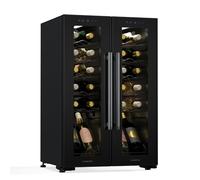 KLARSTEIN Shiraz Cave à Vin Noir - 24 Bouteilles, 2 Zones | Réfrigérateur à Vin Pose Libre, Porte Vitrée, Silencieux, 5-18 °C, LED, Cadre Inox