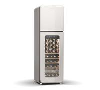 Klarstein Shirley Cave à vin 2 zones Appareil 2-en-1 Congélateur inclus 60 bouteilles 206 L Design rétro Argent chromé