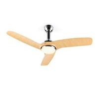 Klarstein Silent Service Ventilateur de plafond Ø 128 cm, 3 pales , 50dB - Design bois Bois G