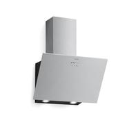 Klarstein Silver Lining 60 cm hotte de cuisine inclinée - hotte de 557 m³/h, acier inoxydable, éclairage LED, commande par bouton-poussoir