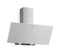 Klarstein Silver Lining 90 cm hotte de cuisine inclinée - hotte de 557 m³/h, acier inoxydable, éclairage LED, commande par bouton-poussoir