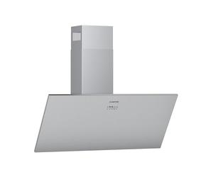 KLARSTEIN Silver Lining - hotte aspirante murale mode recyclage ou évacuation de l'air, 568 m³/h, 3 vitesses, tactile, écran LED, hotte inclinée, 90cm - inox