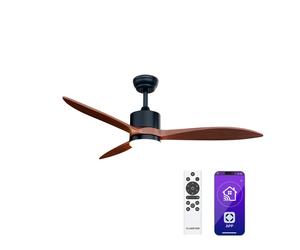 Klarstein SkyBreeze Smart 132 cm Ventilateur de plafond avec luminaire Noyer E