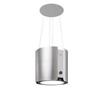 Klarstein Skyfall Hotte d'aspiration - hotte aspirante suspendue, à recyclage/à évacuation, commande par gestes, 45 x 42 cm (Øxl), 413 m³/h, 200 W, 3 vitesses, éclairage LED, acier inoxydable