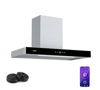 Klarstein SmartEdge 530m³/h 90cm Hotte Murale Argent AP