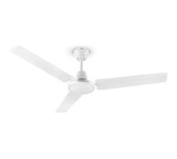 Klarstein Spin Doctor ventilateur de plafond 122 cm 55 W 3 pales inox - blanc