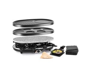 Klarstein Steaklette 3in1 1500W Appareil à Raclette 8 Personnes Noir
