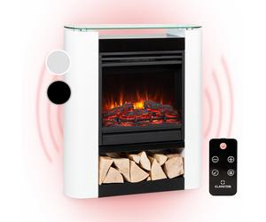 Klarstein Studio 5 1800W 62cm Cheminée électrique avec Rangement Blanc