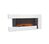 Klarstein Studio Light & Fire 2 Cheminée Électrique Effet Flammes - 2 Niveaux De Chauffage 1000w / 2000w - Blanc