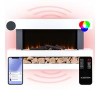 Klarstein Cheminee Electrique Effet Flamme, Cheminée Electrique Decorative Chauffante de 2000W, Télécommande et Minuterie, Fausse Cheminée a LED, Chauffage Cheminée Électrique Murale a Poser