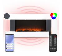 Klarstein Cheminee Electrique Effet Flamme Decorative Chauffante de 2000W, Télécommande et Minuterie, Fausse Cheminée a LED, Chauffage Électrique Murale a Poser