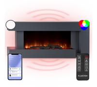 Klarstein Studio LightFire Smart 2000W 132cm Asymétrique Cheminée électrique Gris Foncé