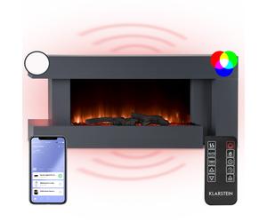 Klarstein Studio LightFire Smart 2000W 132cm Asymétrique Cheminée électrique Gris Foncé