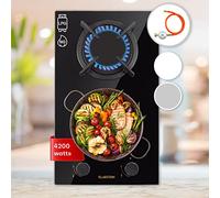 Klarstein Table de Cuisson à Gaz 2 Brûleurs, Plaque Électrique 2 Feux 4200W, Cuisinière GPL Avec Brûleurs en Acier Inoxydable