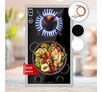 Klarstein Tables de Cuisson à Gaz, Plaque de Cuisson Gaz à 2 Brûleurs, Table de Electrique à 2 Feux de 4200W, Cuisiniere Gaziniere avec Brûleurs en Acier Inoxydable, Cuisinières GPL
