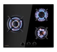 Klarstein Tables de Cuisson à Gaz, Plaque de Cuisson Gaz à 3 Brûleurs, Table de Electrique à 3 Feux de 6200W, Cuisiniere Gaziniere avec Brûleurs en Acier Inoxydable, Cuisinières GPL
