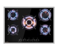 Klarstein Tables de Cuisson à Gaz, Plaque de Cuisson Gaz à 5 Brûleurs, Table de Electrique à 5 Feux de 10400W, Cuisiniere Gaziniere avec Brûleurs en Acier Inoxydable, Cuisinières GPL