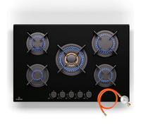 Klarstein Tables de Cuisson à Gaz, Plaque de Cuisson Gaz à 5 Brûleurs, Table de Encastrable à 5 Feux de 10400W, Cuisiniere Gaziniere avec Brûleurs en Acier Inoxydable, Cuisinières GPL