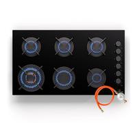 Klarstein Tables de Cuisson à Gaz, Plaque de Cuisson Gaz à 6 Brûleurs, Table de Encastrable à 6 Feux de 12200W, Cuisiniere Gaziniere avec Brûleurs en Acier Inoxydable, Cuisinières GPL
