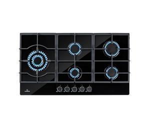 Klarstein Tables/Plaque/Gaziniere de Cuisson à Gaz à 5 Brûleurs, Table de Cuisson Encastrable à 5 Feux de 11100W, en Acier Inoxydable, Cuisinières GPL