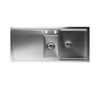 Klarstein Évier de cuisine TitanSteel 1.5 - Inox 304 bac 1,5 avec égouttoir, trop-plein 100x45 cm