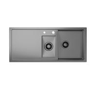 Klarstein TitanSteel évier de cuisine avec égouttoir 100 x 45 cm (Lxl)