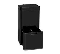 Klarstein Touchless Black Stainless Steel Poubelle avec capteur 72 litres ( 4 bacs : 1x 43L , 2x 12,5L , 1x 4L ) - Noir