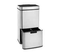 Klarstein Poubelle Touchless tri sélectif 72 L – Capteur, 4 compartiments ABS/PP/Inox