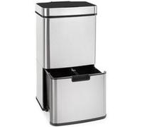 KLARSTEIN Touchless - Poubelles, capacité : 72 litres en 4 bacs : 43 et 2 x 12,5 litres, poubelle bio avec couvercle : 4 litres, sans contact : ouverture et fermeture automatique, argent