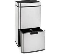 KLARSTEIN Touchless - Poubelles, capacité : 72 litres en 4 bacs : 43 et 2 x 12,5 litres, poubelle bio avec couvercle : 4 litres, sans contact : ouverture et fermeture automatique, argent