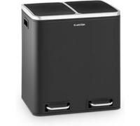 Klarstein Trash Gordon Poubelle à pédale 30L / 2x 15 L - Tri sélectif - PP inox noir Noir G
