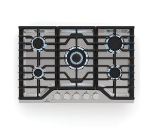 Klarstein Turbocast 75cm Plaque de cuisson à gaz 5 Feux Argent