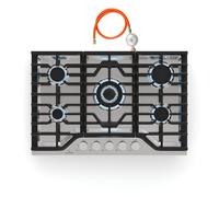 Table de cuisson à gaz - KLARSTEIN - Turbocast - Acier inoxydable - 5 brûleurs - Brûleur wok 3,4 kW