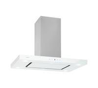Valeria hotte îlot 90 cm 650 m³/h tactile CEE A LED verre inox blanc A