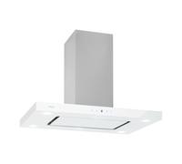 Klarstein Valeria Hotte Îlot - 230W, débit max. 642 m³/h, 3 niveaux de puissance, éclairage LED, panneau tactile, verre, inox, éco-énergétique, PureAmbience Concept, blanc
