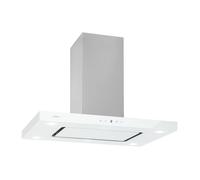Klarstein Valeria hotte îlot 90 cm 642 m³/h tactile CEE A LED verre inox blanc
