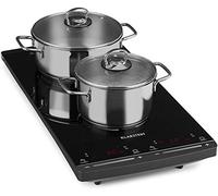 Klarstein VariCook Domino Plaque de cuisson à induction, deux plaques, 3100 W, verre-céramique, noire, 2900 W